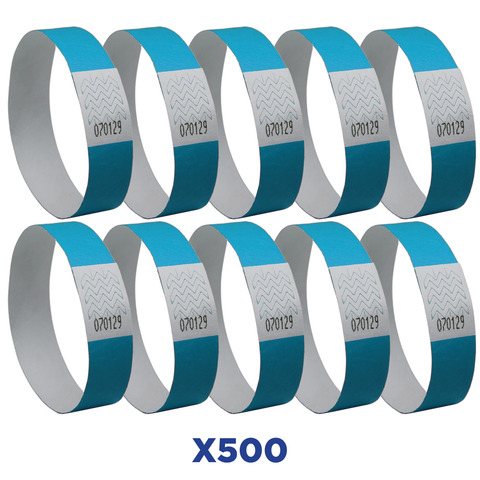 Braccialetti identificativi in Tyvek® Avery resistenti all'acqua - conf. 500 pz - blu fluo - TYVBL-50